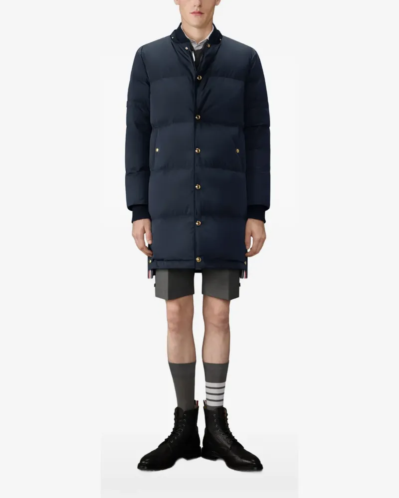 Thom Browne Daunenmantel aus Poly Tech mit Armbändern - Blau Blau