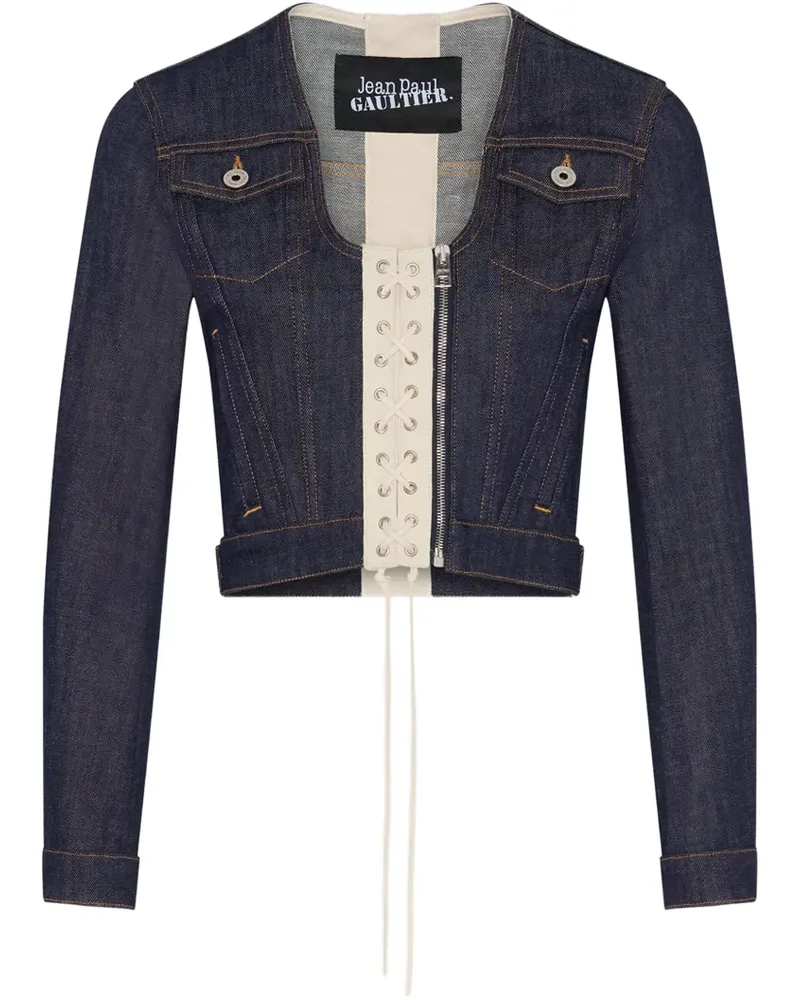 Jean Paul Gaultier Cropped-Jacke aus Denim - Blau Blau
