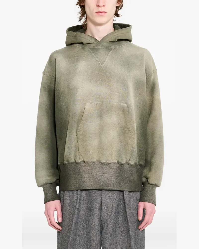 Taiga Takahashi bleached-effect hoodie - Grün Grün