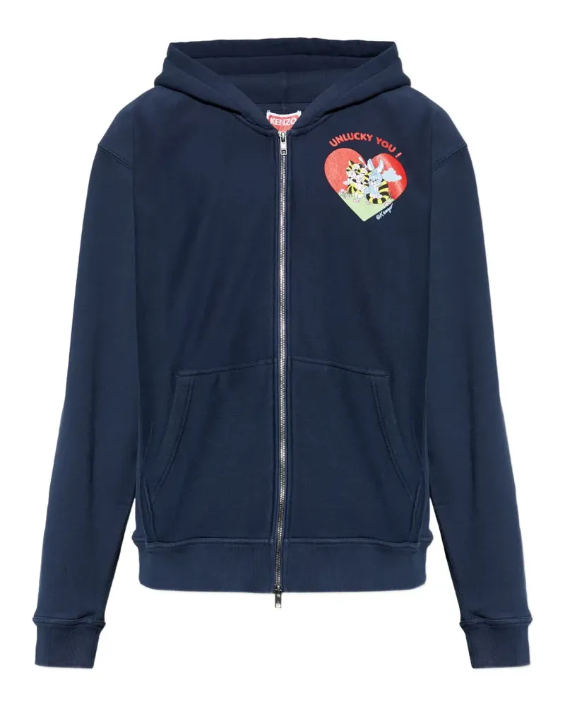 Kenzo Hoodie mit Cartoon-Print - Blau Blau
