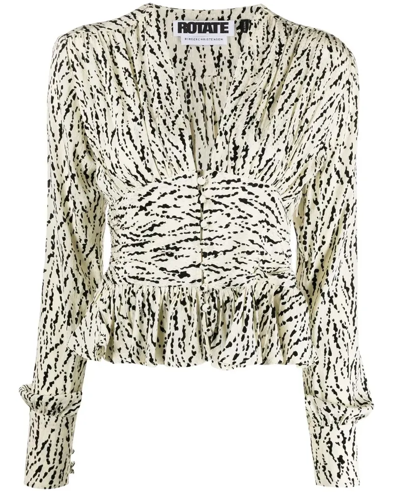 ROTATE Birger Christensen Ausgestellte Bluse - Nude Nude