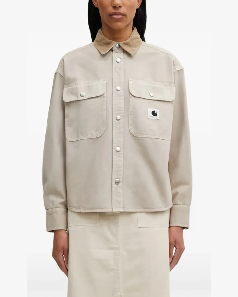 Carhartt WIP Prescott corduroy-collar logo-patch jacket - Nude Nude