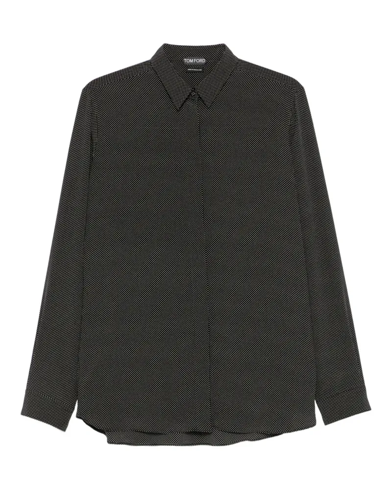 Tom Ford Hemd mit Polka Dots - Schwarz Schwarz
