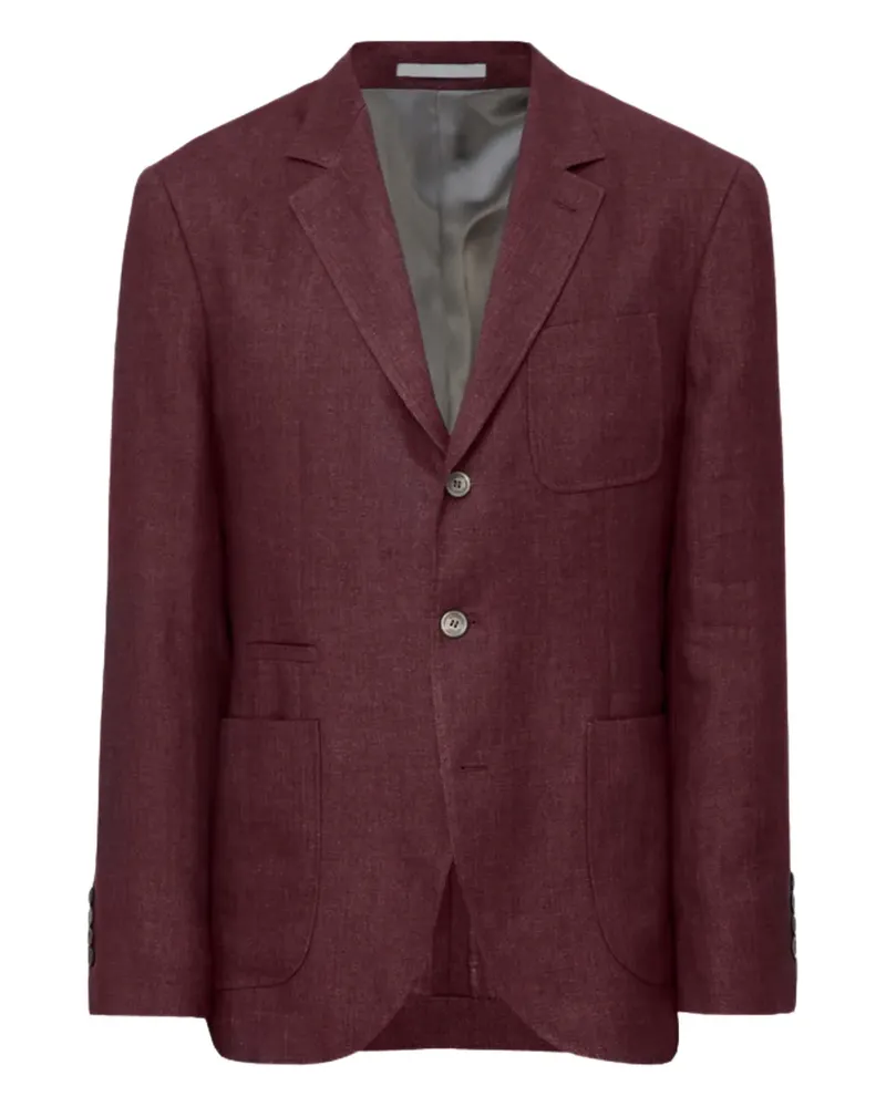 Brunello Cucinelli notched-lapels patch-pockets blazer - Rot Rot