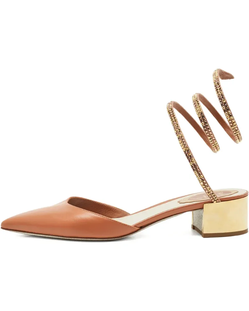 René Caovilla Pumps mit Kristallen 40mm - Braun Braun