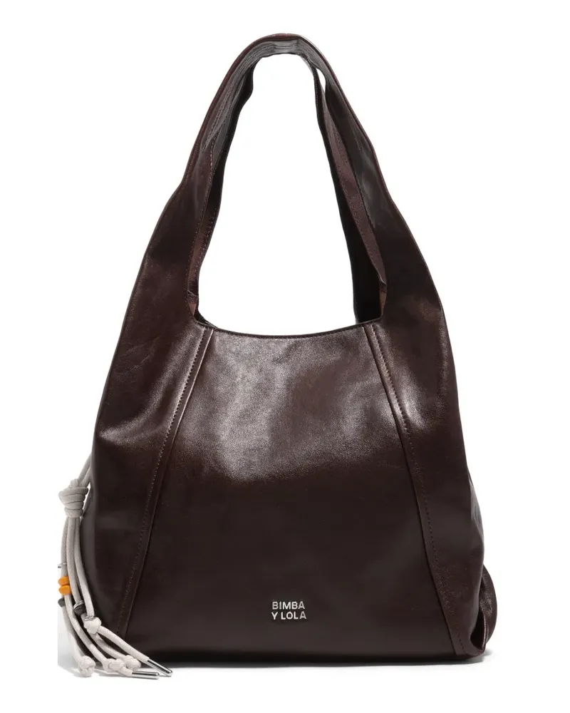 BIMBA Y LOLA Schultertasche aus Leder mit Quaste - Braun Braun