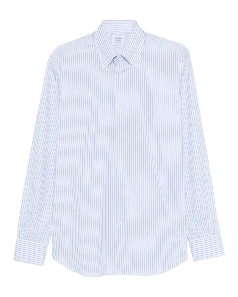 MAZZARELLI Gestreiftes Button-down-Hemd - Weiß Weiß