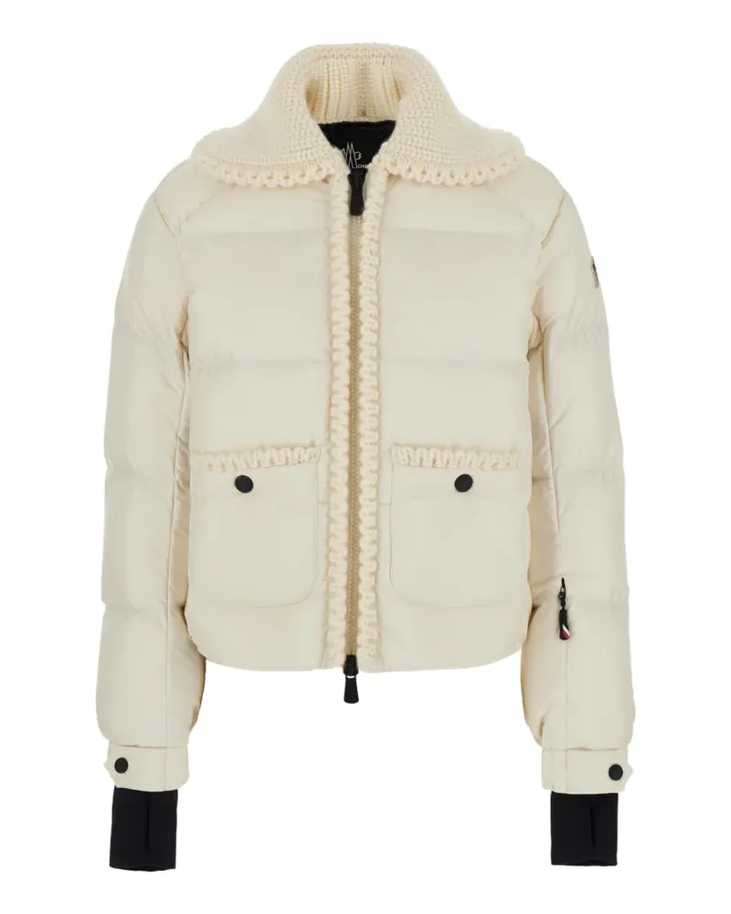 Moncler crochet-trim quilted jacket - Weiß Weiß