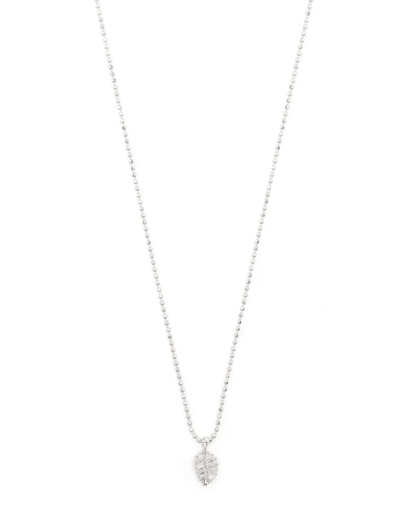 ANITA KO 18kt Weißgoldhalskette mit Diamant-Palmblatt - Silber Silber