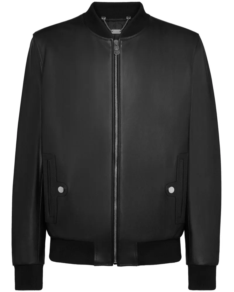 Billionaire Klassische Lederjacke - Schwarz Schwarz