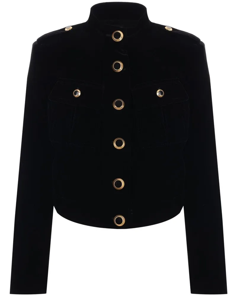 Tom Ford Cropped-Samtjacke - Schwarz Schwarz
