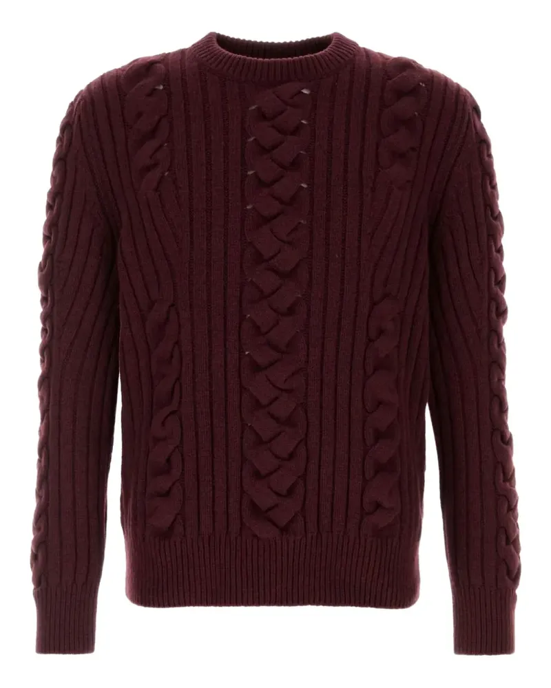Alexander McQueen Gerippter Strick mit Zopfmuster - Rot Rot