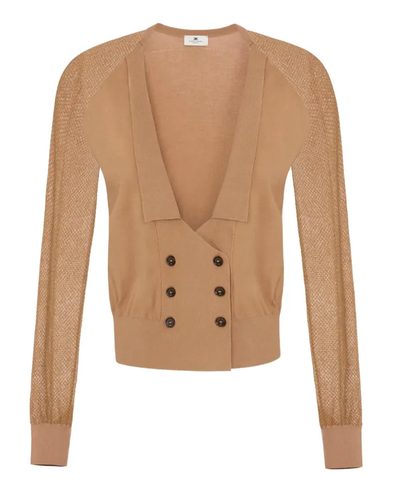 Elisabetta Franchi Cardigan aus Strick und Mesh - Nude Nude