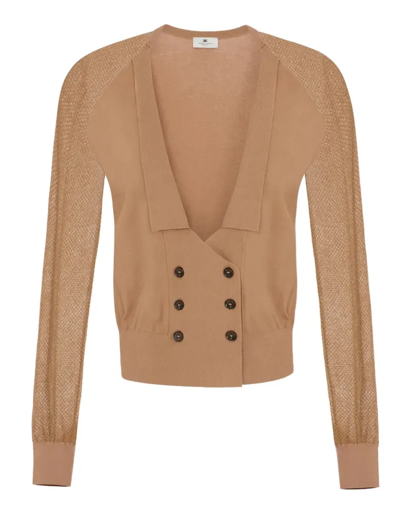 Elisabetta Franchi Cardigan aus Strick und Mesh - Nude Nude