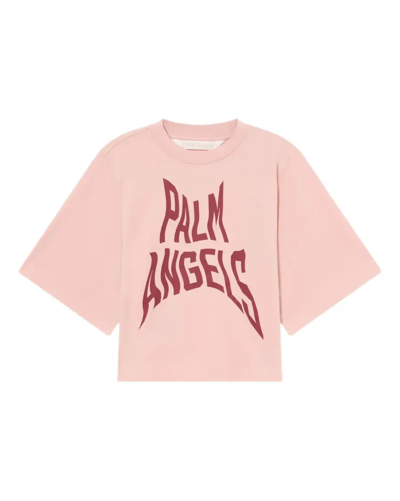Palm Angels Kastiges Palm Distorted T-Shirt - Rosa Rosa