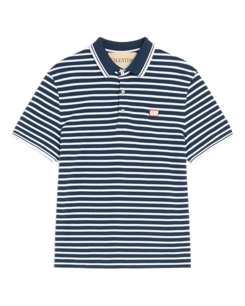 Valentino Garavani Poloshirt mit VLogo-Patch - Blau Blau