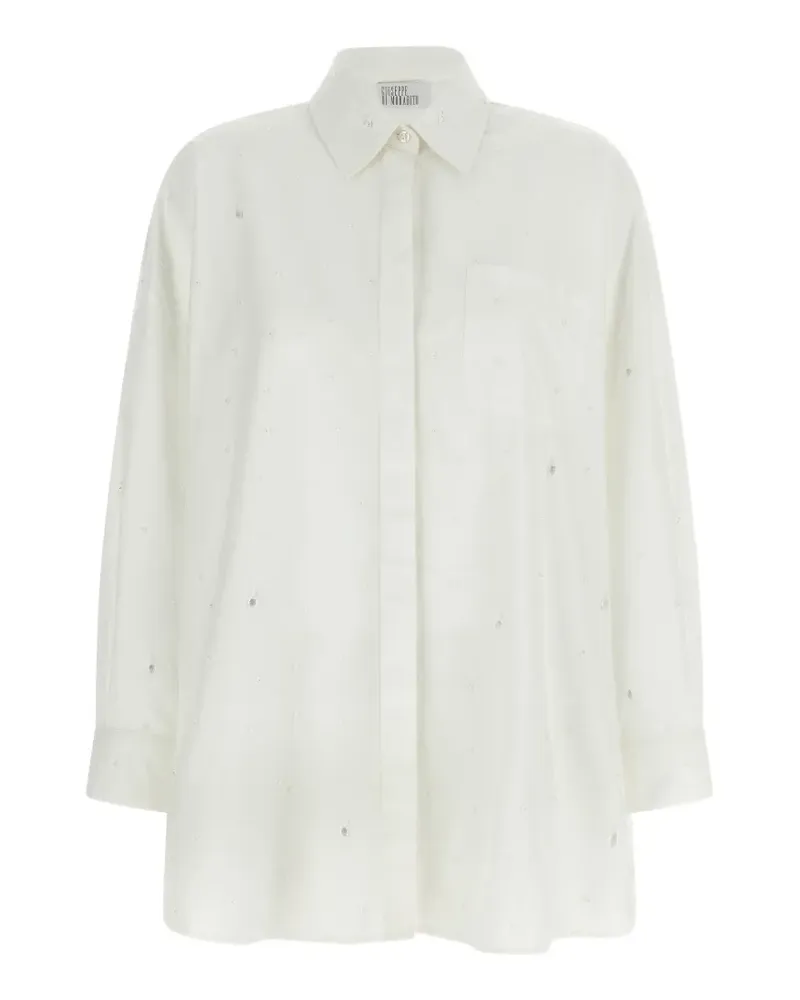Giuseppe di Morabito Hemd mit Kristallapplikation - Weiß Weiß