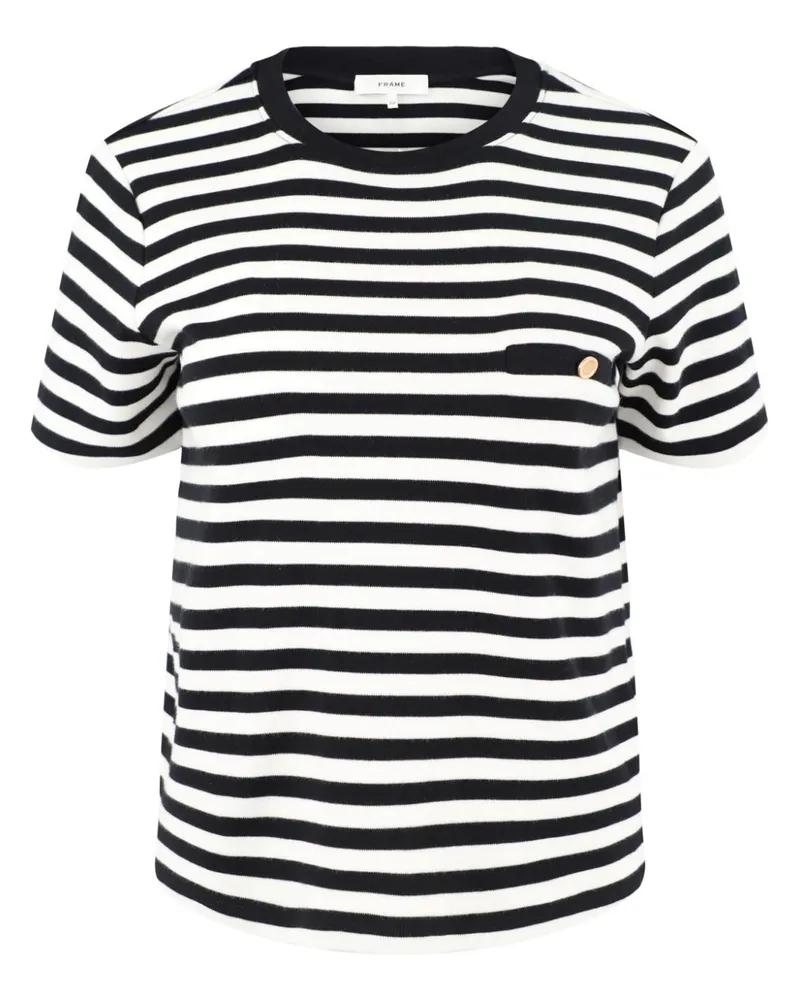 Frame Denim Gestreiftes T-Shirt - Schwarz Schwarz