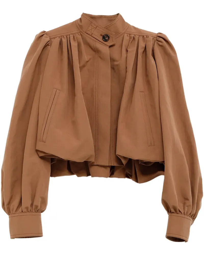 Chloé Cropped-Jacke mit Ballonärmeln - Braun Braun
