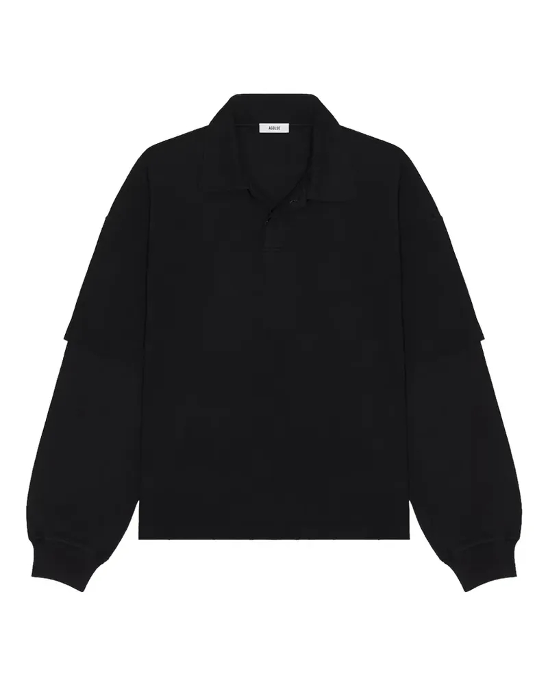 AGOLDE Current Poloshirt im Layering-Look - Schwarz Schwarz