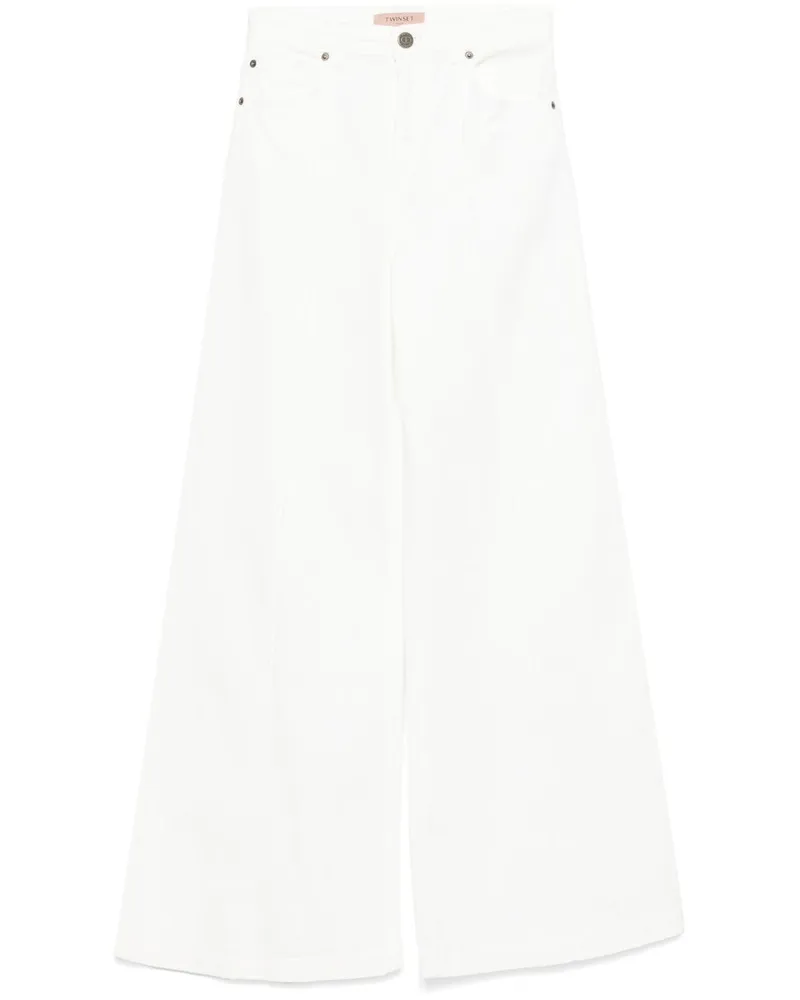 Twin-Set Jeans mit weitem Bein - Weiß Weiß