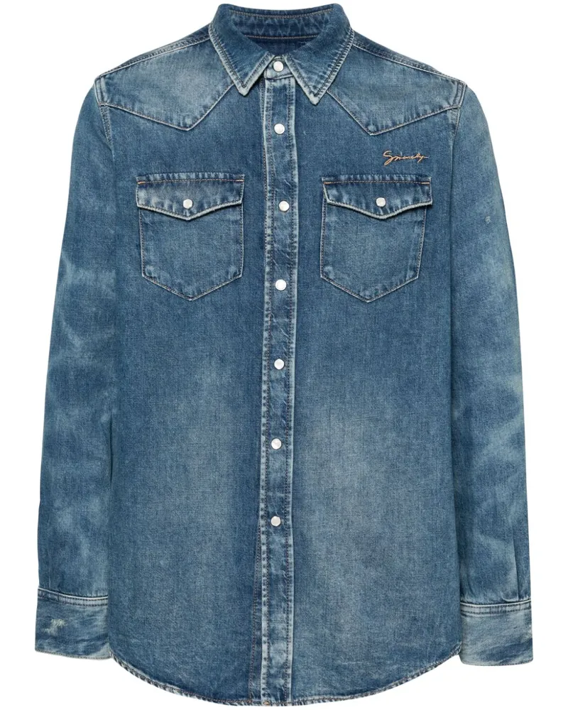 Givenchy Hemd mit Logo-Stickerei - Blau Blau