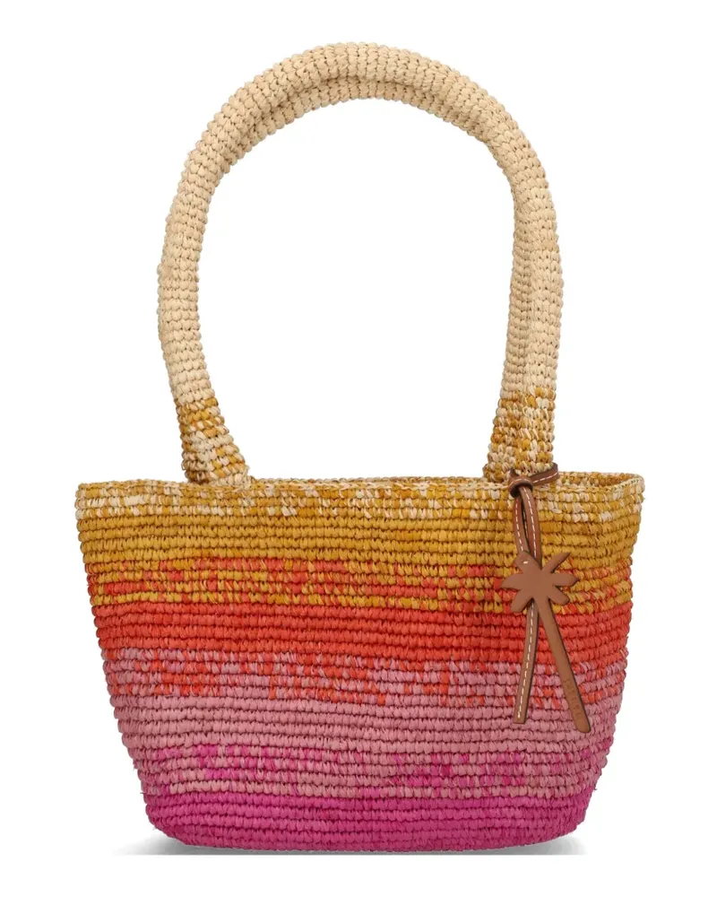 Manebí medium Panier gradient raffia shoulder bag - Rosa Rosa
