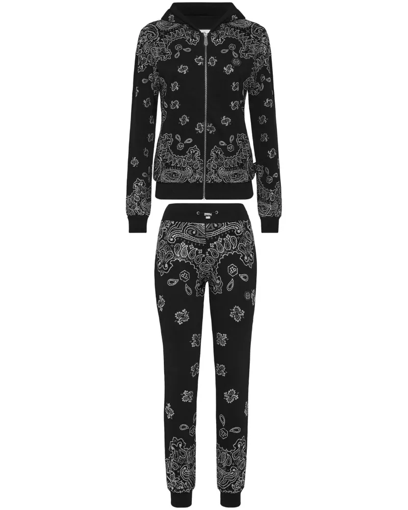 Philipp Plein Jogginganzug mit Paisley-Print - Schwarz Schwarz
