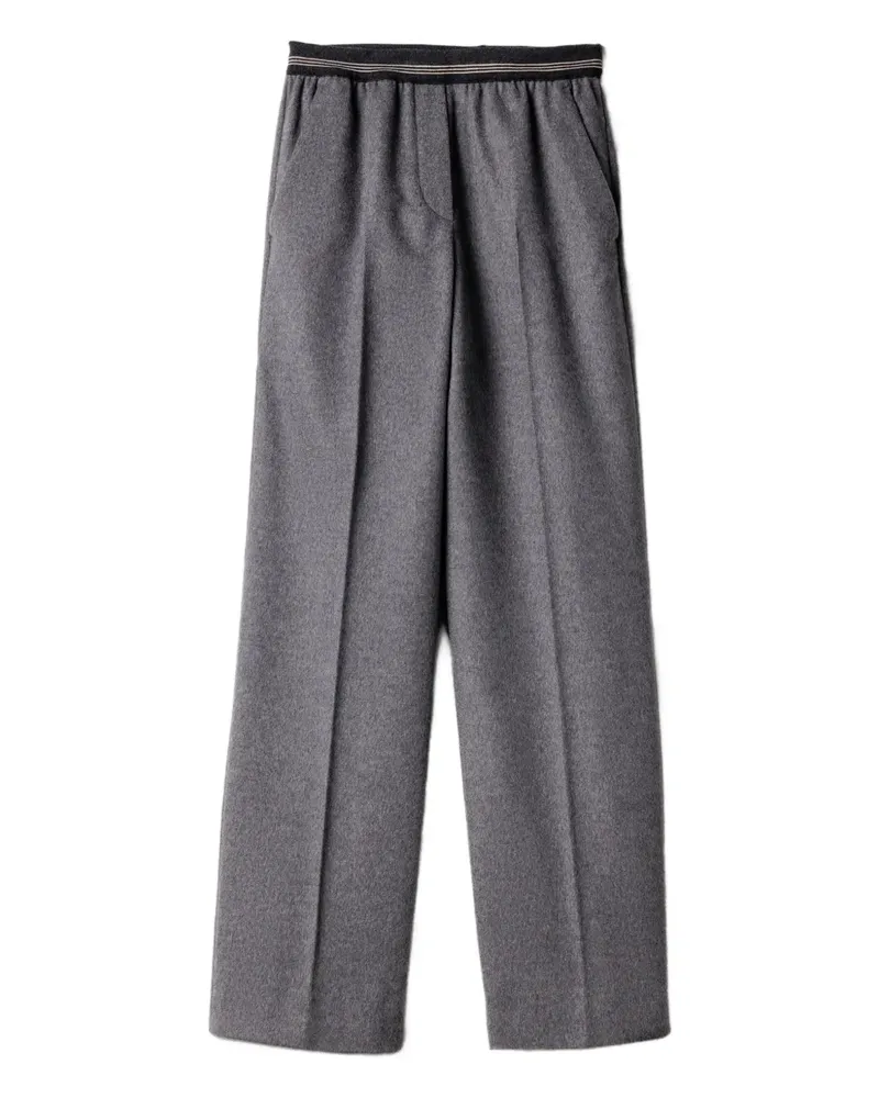 Miu Miu elasticated-waistband straight trousers - Grau Grau