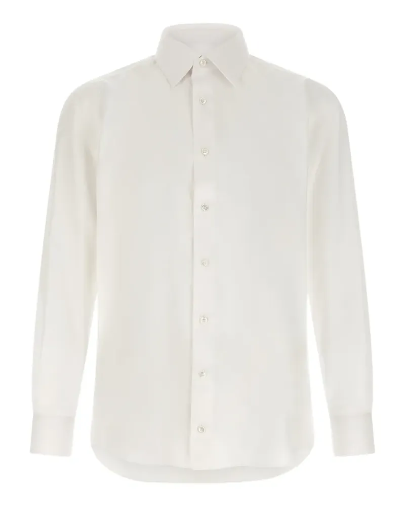 Brioni Clark Hemd mit französischem Kragen - Weiß Weiß