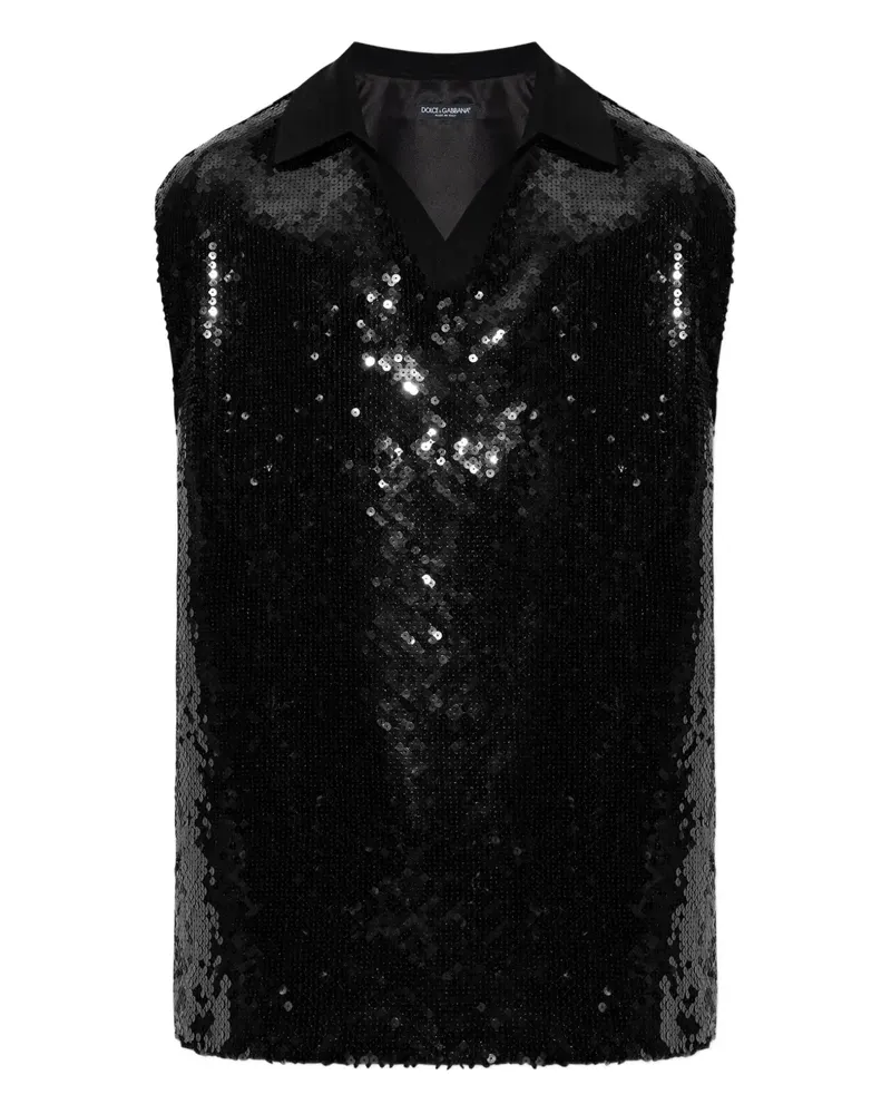 Dolce & Gabbana Top mit Pailletten - Schwarz Schwarz