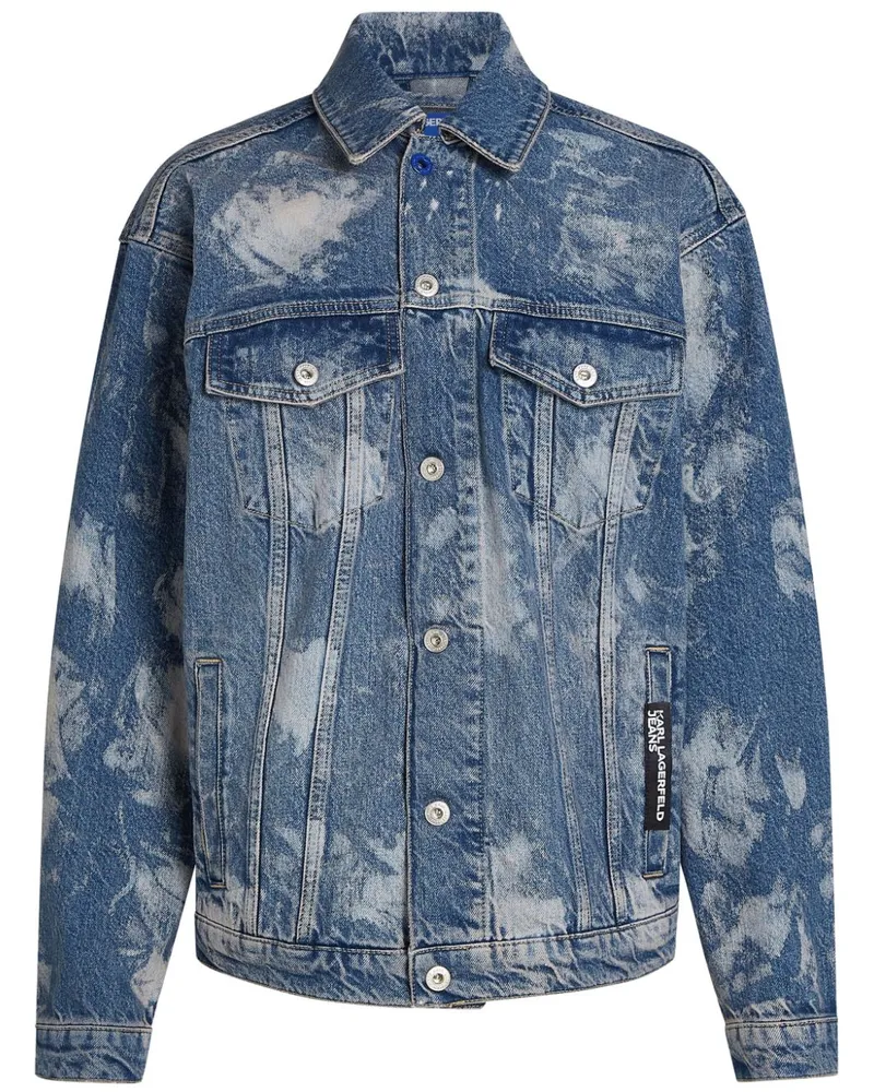 Karl Lagerfeld Jeansjacke mit Bleach-Effekt - Blau Blau