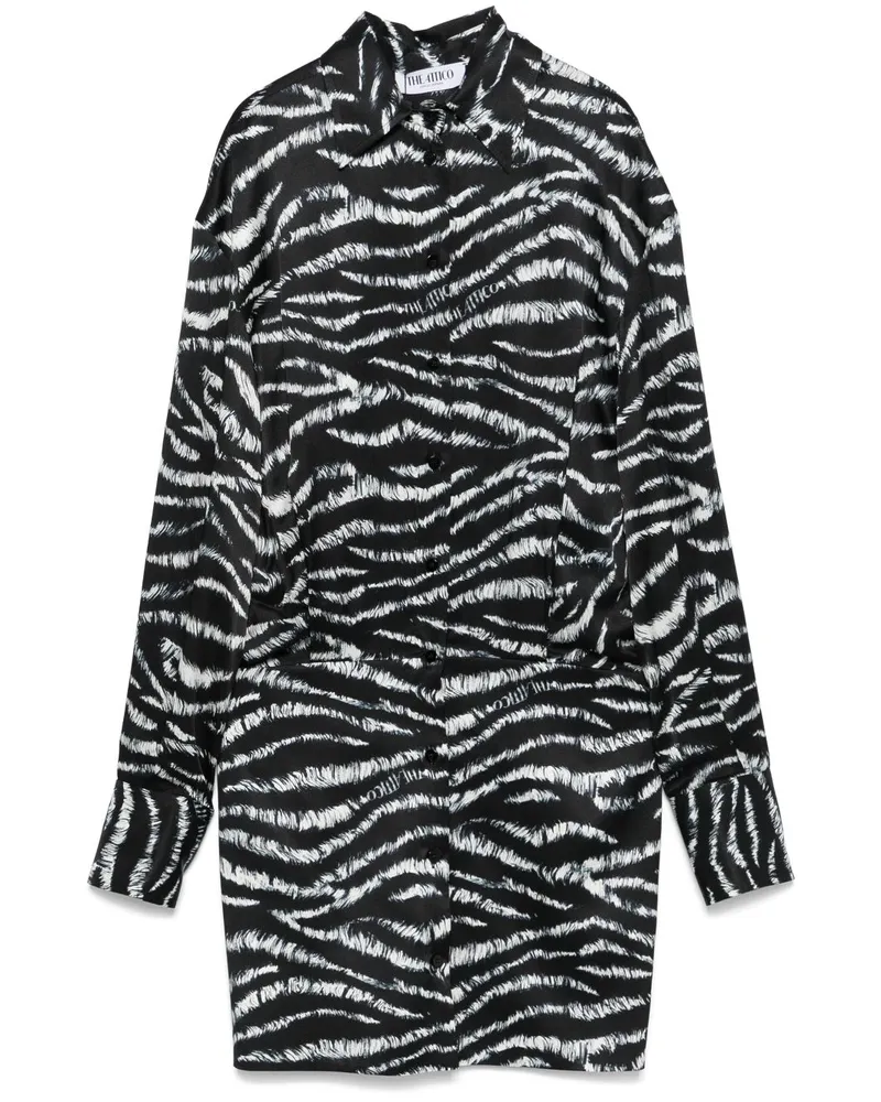 ATTICO Minikleid mit Zebra-Print - Schwarz Schwarz