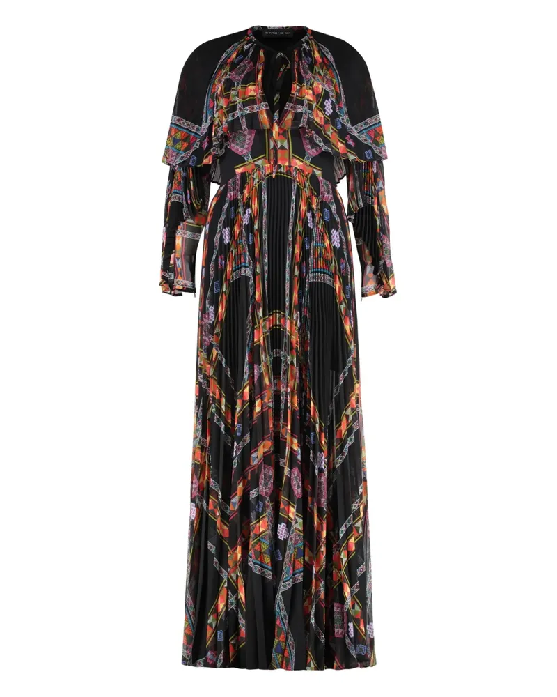Etro Seidenmaxikleid mit Print - Schwarz Schwarz