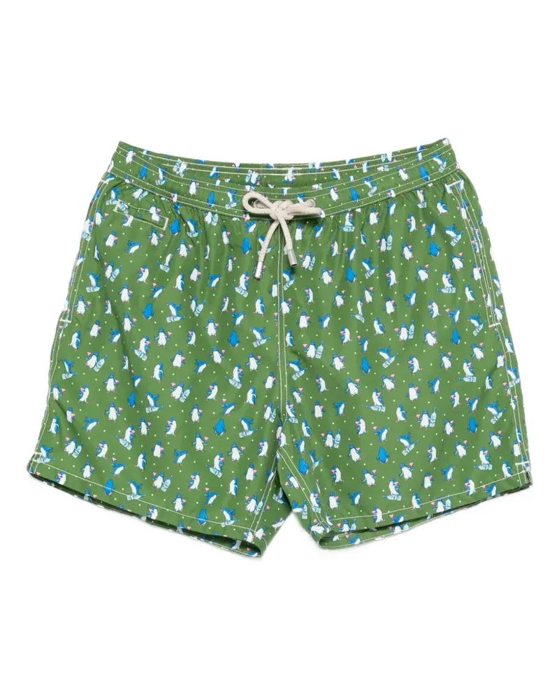 MC2 Saint Barth Badeshorts mit Pinguin-Print - Grün Grün