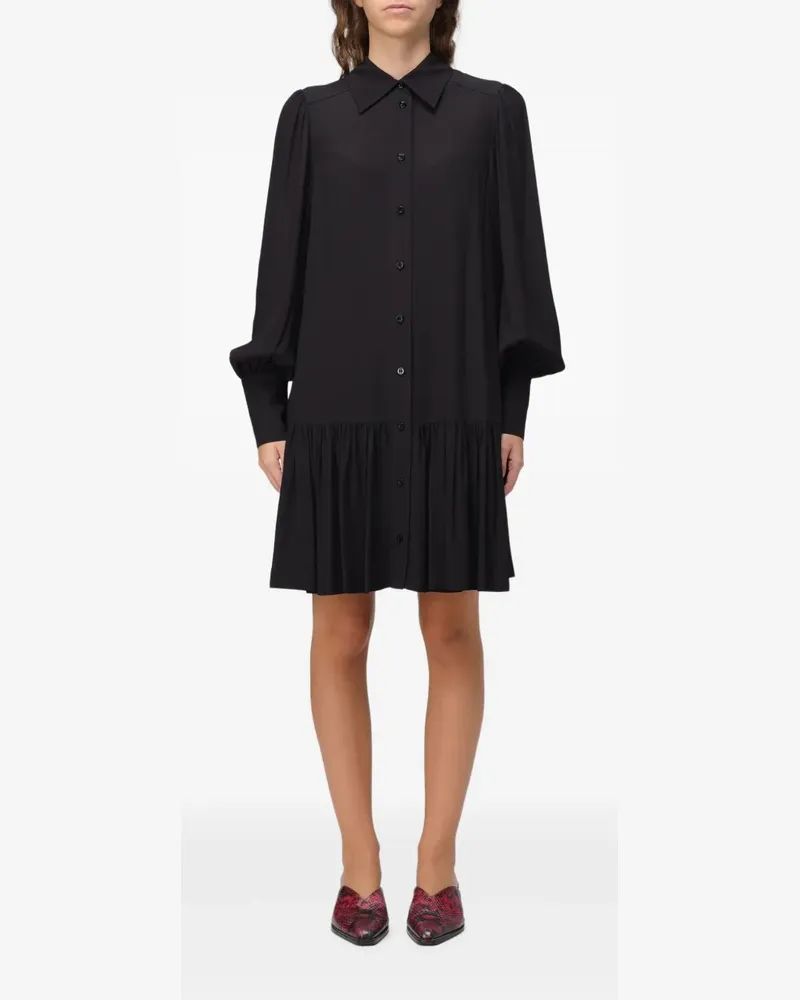Liu Jo Hemdkleid mit Puffärmeln - Schwarz Schwarz