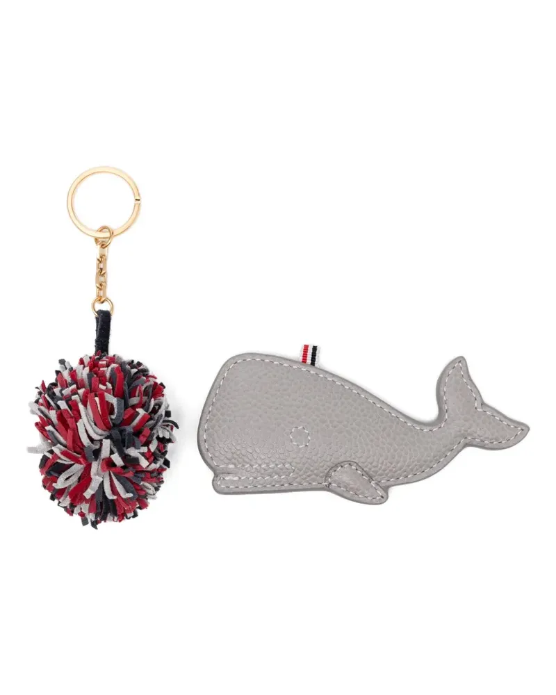 Thom Browne puffy whale key ring - Grau Grau