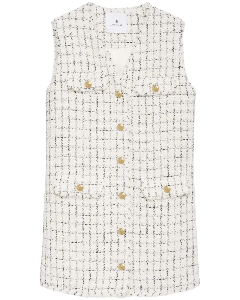 Anine Bing Janet Tweed-Kleid - Weiß Weiß