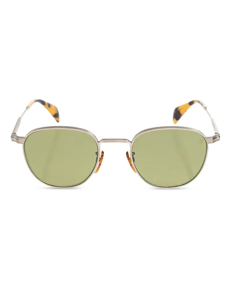 EYEWEAR by DAVID BECKHAM geometric-frame engraved sunglasses - Silber Silber