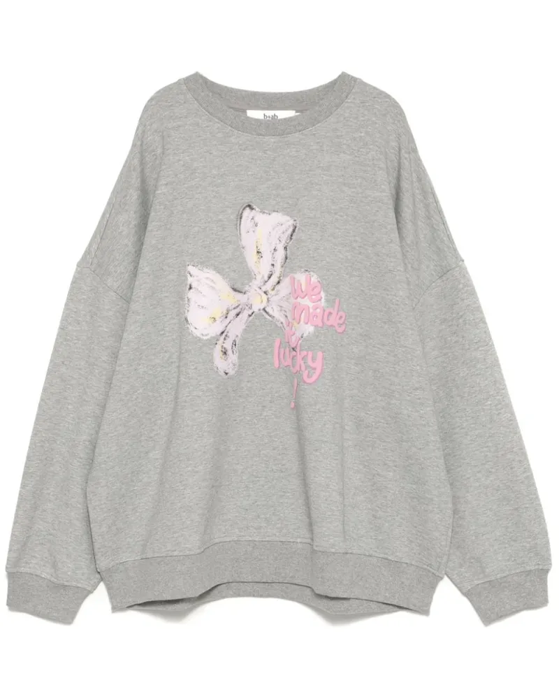 b+ab Sweatshirt mit grafischem Print - Grau Grau