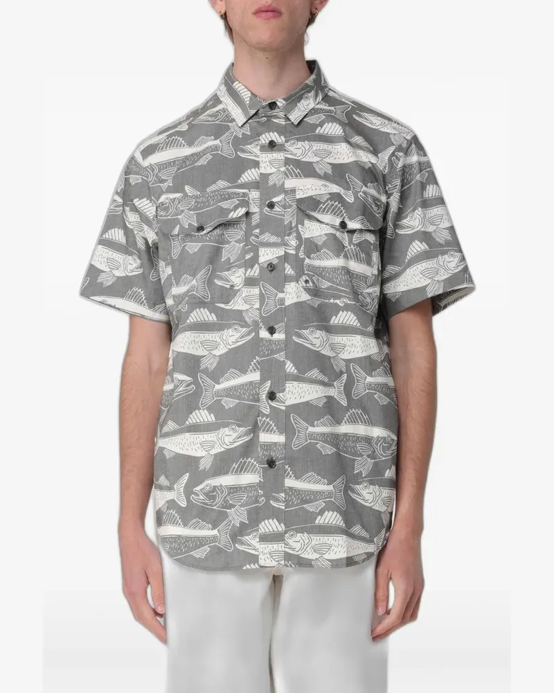 Filson Twin Lakes fish-print short-sleeve shirt - Grau Grau