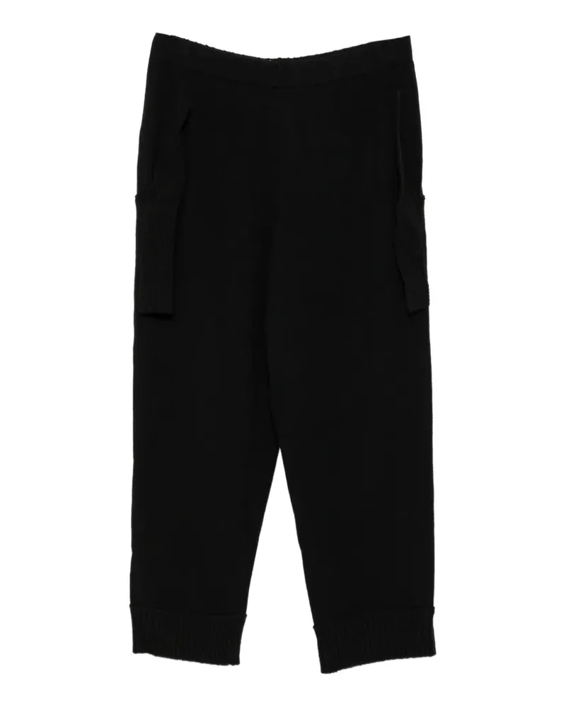 Yohji Yamamoto Gerippte Strickhose - Schwarz Schwarz