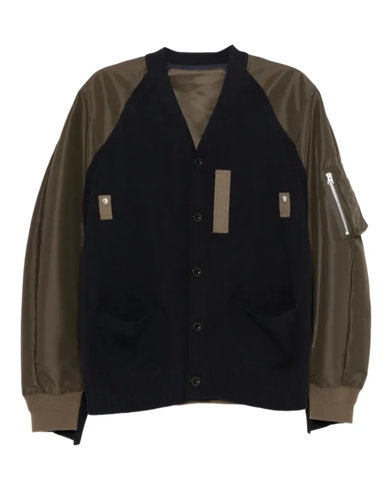 Sacai buttoned panelled jacket - Blau Blau