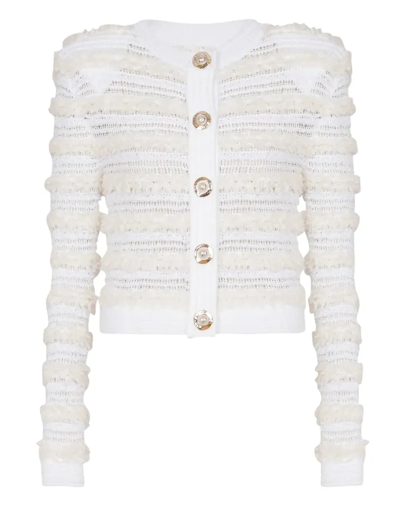 Balmain Tweed-Cardigan - Weiß Weiß