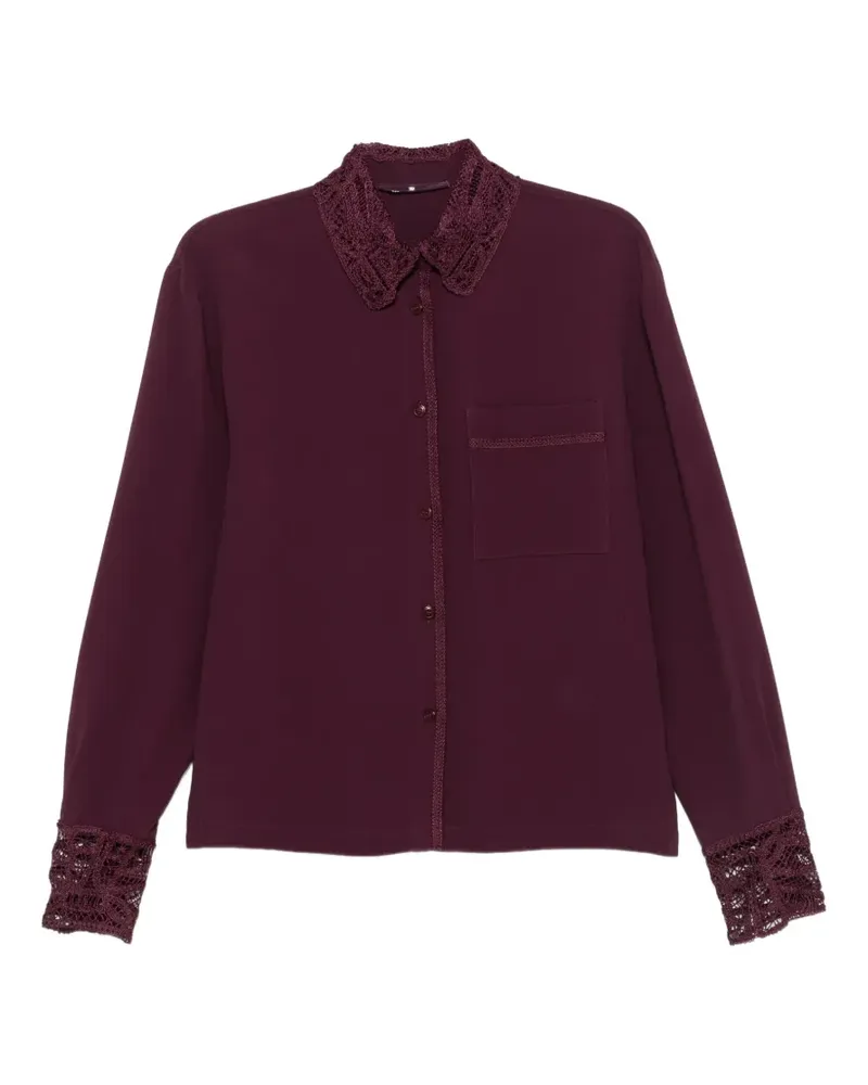 Ermanno Scervino lace-trim button-up shirt - Violett Violett