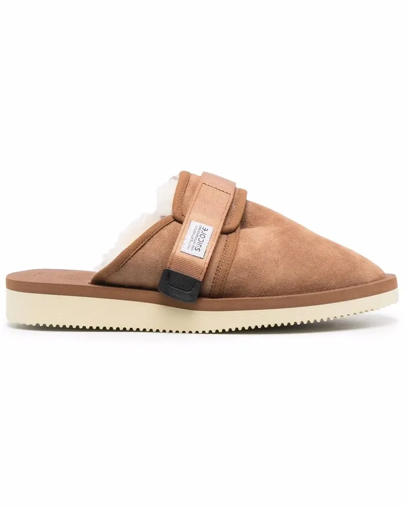SUICOKE Slipper mit Pelzfutter - Braun Braun