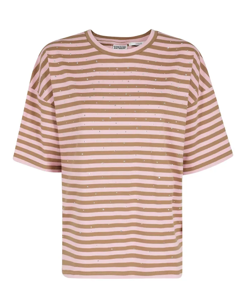Essentiel Joste striped embellished T-shirt - Rosa Rosa