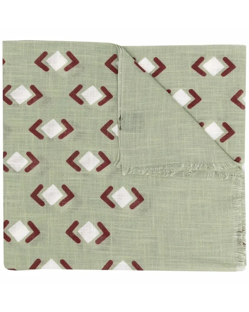BARBA Schal mit geometrischem Print Grün