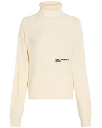 Karl Lagerfeld Rollkragenpullover mit Logo-Stickerei Nude