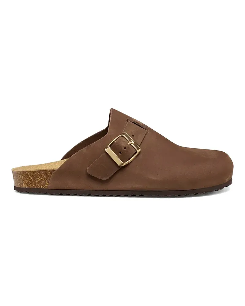 Geox buckle-fastening leather slides - Braun Braun